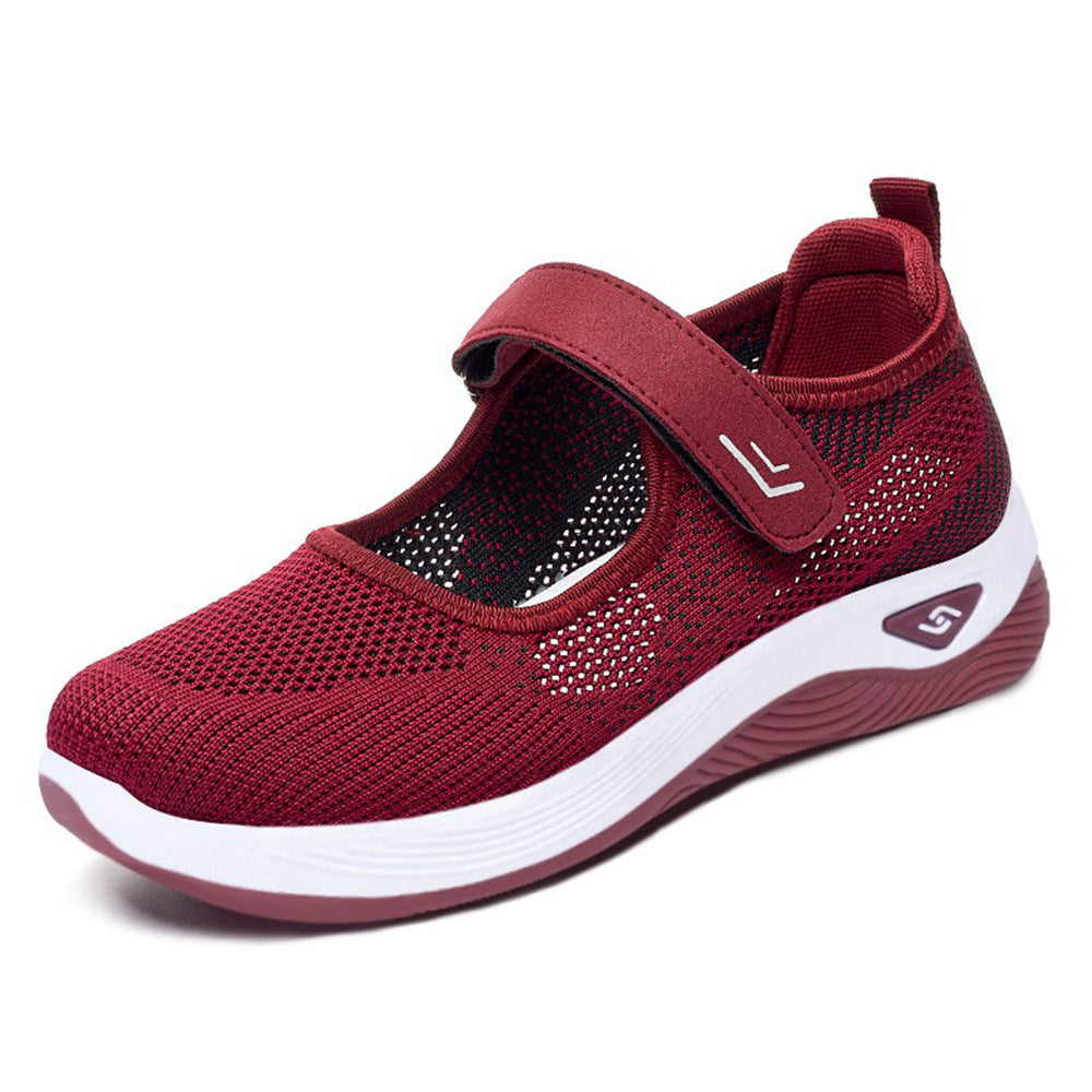 Damen Bequeme Sport-Sneaker mit verstellbarem Klettverschluss und atmungsaktivem Mesh-Obermaterial R&B