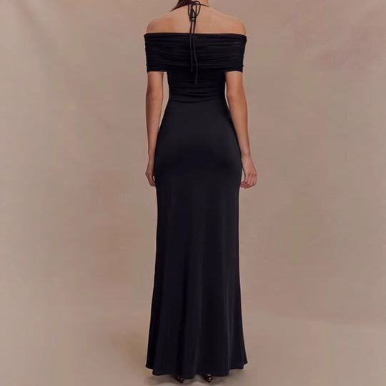 Damen Elegantes Maxikleid mit raffiniertem Schulterdesign R&B