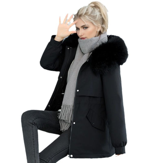 Damen isolierter Winterparka mit luxuriösem Kunstfellkragen und wärmendem Innenfutter R&B