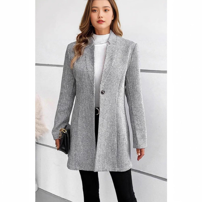 Damen Moderne Strickblazer mit schmalem Schnitt und eleganten Details R&B