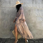 Damen modischer Strandkimono mit ästhetischem Muster R&B