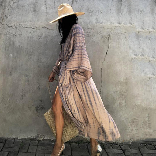 Damen modischer Strandkimono mit ästhetischem Muster Heidi Mode