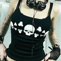 Damen Tanktop mit frechem Totenkopf-Design und schmalen Trägern R&B