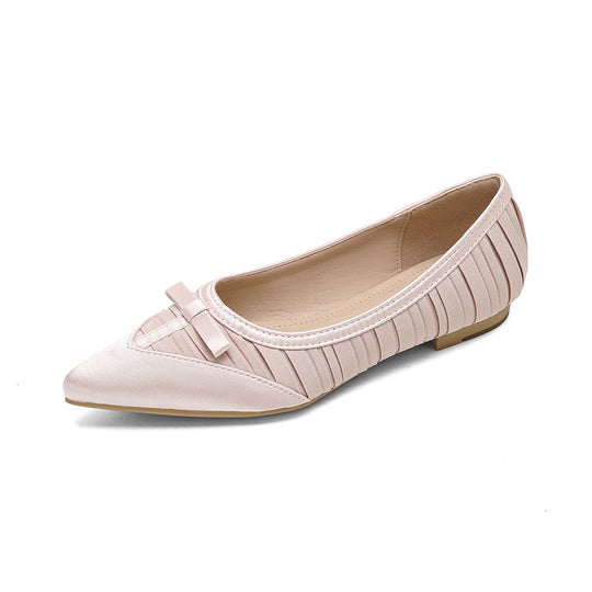 Damen Spitzenschuhe mit modischem Faltendesign und eleganter Schleifenapplikation R&B
