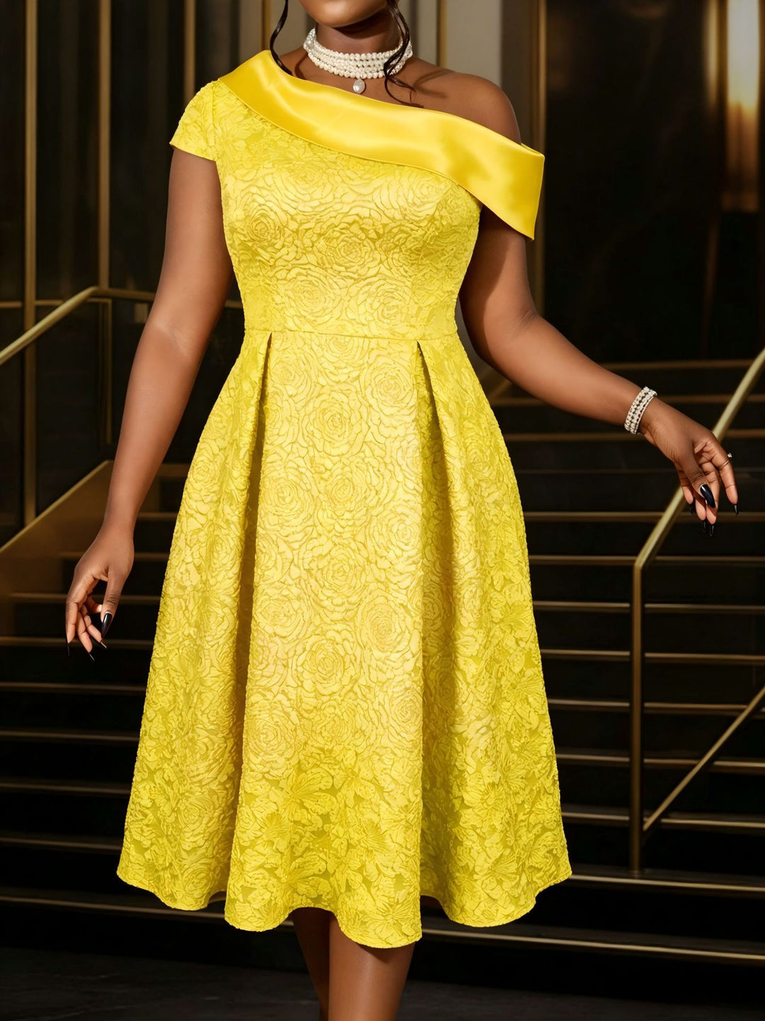 Damen elegantes A-Linien Kleid R&B