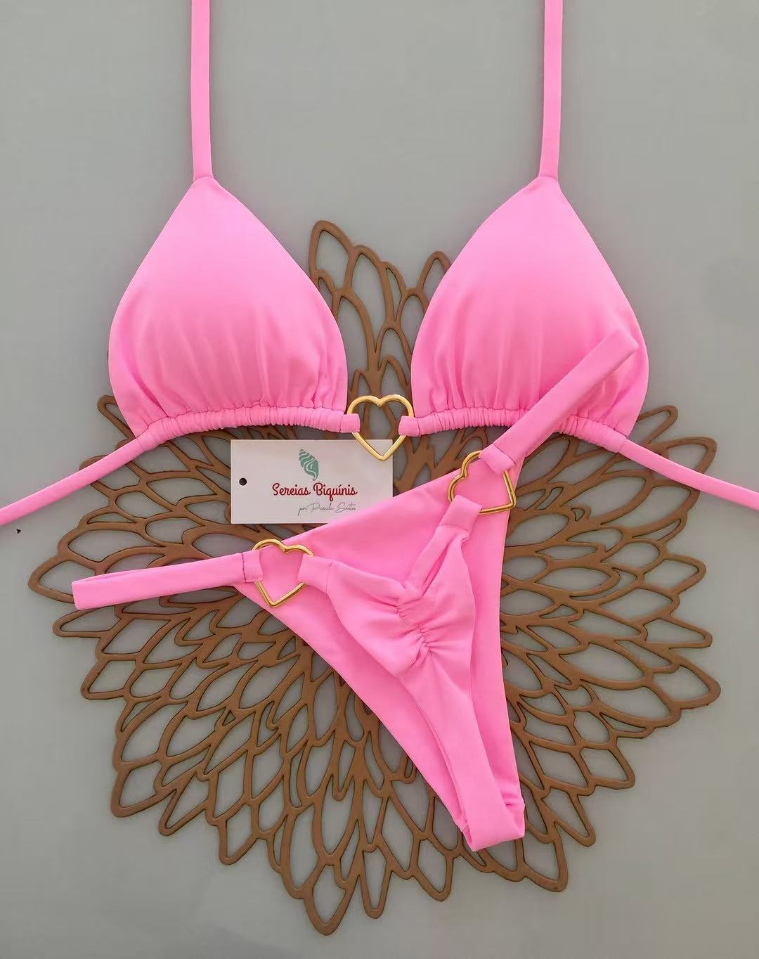 Damen Triangel-Bikini mit frischem Melonenmuster R&B