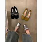 Damen elegante Ballerinas mit verzierten Riemchen R&B