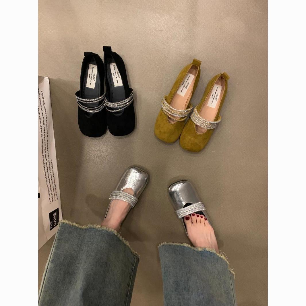 Damen elegante Ballerinas mit verzierten Riemchen R&B