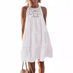Damen Sommerkleid mit romantischen Häkel-Applikationen R&B