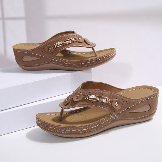Damen Komfortable Wedge-Sandalen mit verstellbarem Riemen R&B