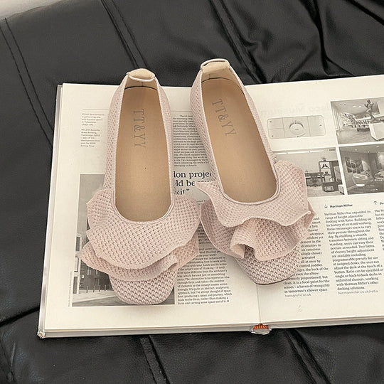 Damen Ballerina-Schuhe mit eleganter Rüschendekoration R&B
