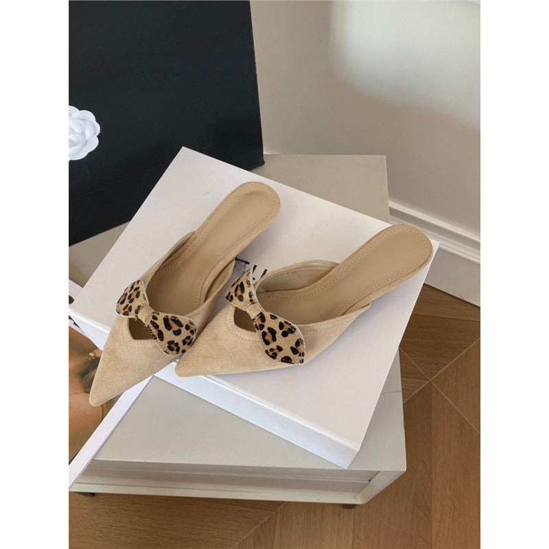 Damen spitze Slingback Mules mit zierlicher Schleifenverzierung R&B