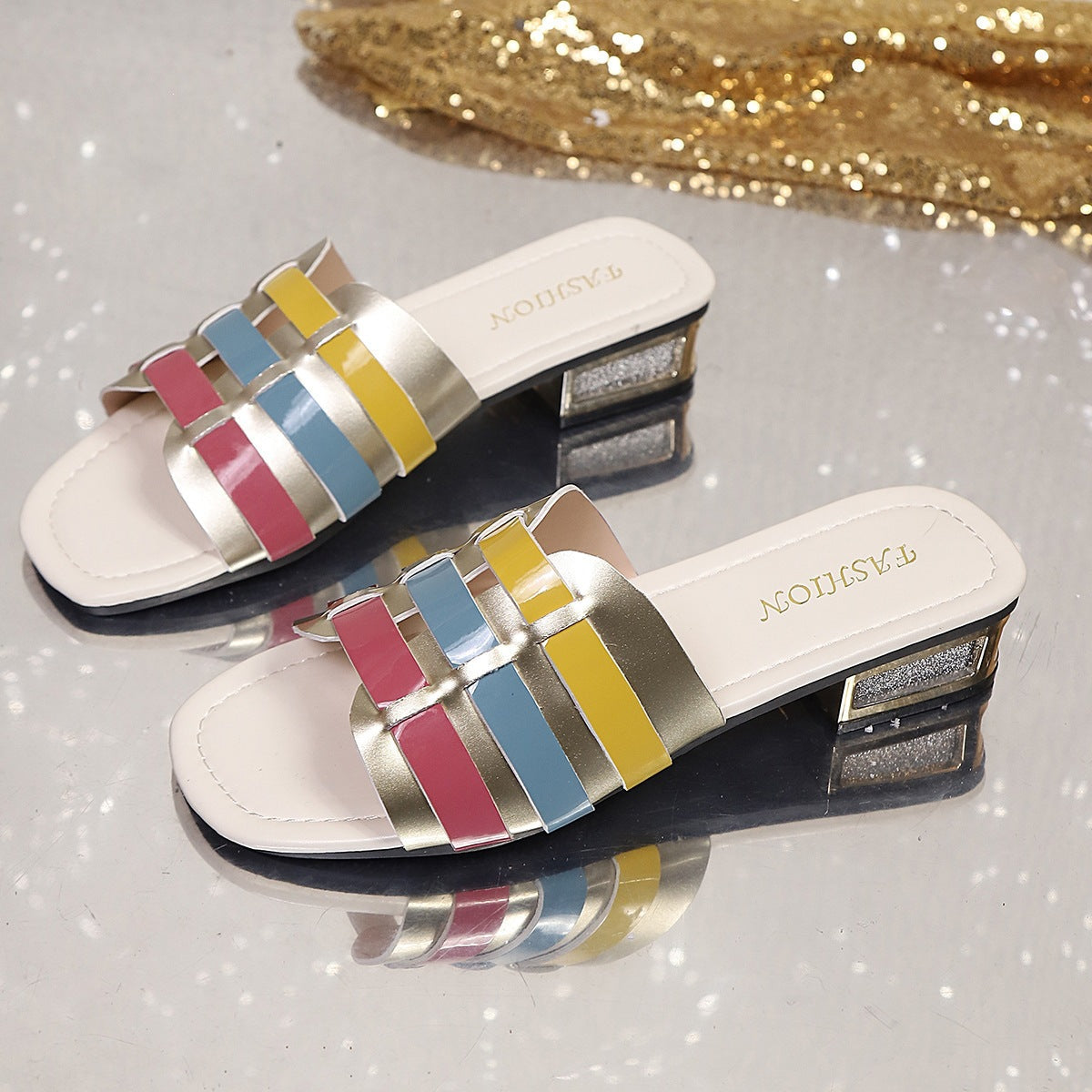 Damen Komfortable Mules mit modischem Struktur-Design R&B
