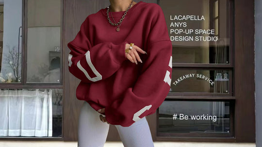 Damen Oversized Sweatshirt mit grafischen Akzenten R&B
