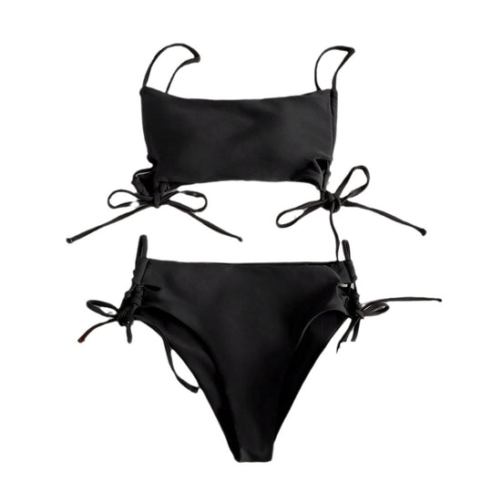 Damen Bandeau-Bikini mit raffinierten Bindebändern R&B