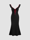 Damen Fließendes Maxikleid mit Rüschendetails