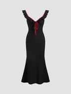 Damen Fließendes Maxikleid mit Rüschendetails