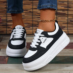 Damen Komfortable Plateau-Sneaker mit atmungsaktivem Obermaterial und stoßdämpfender Sohle R&B