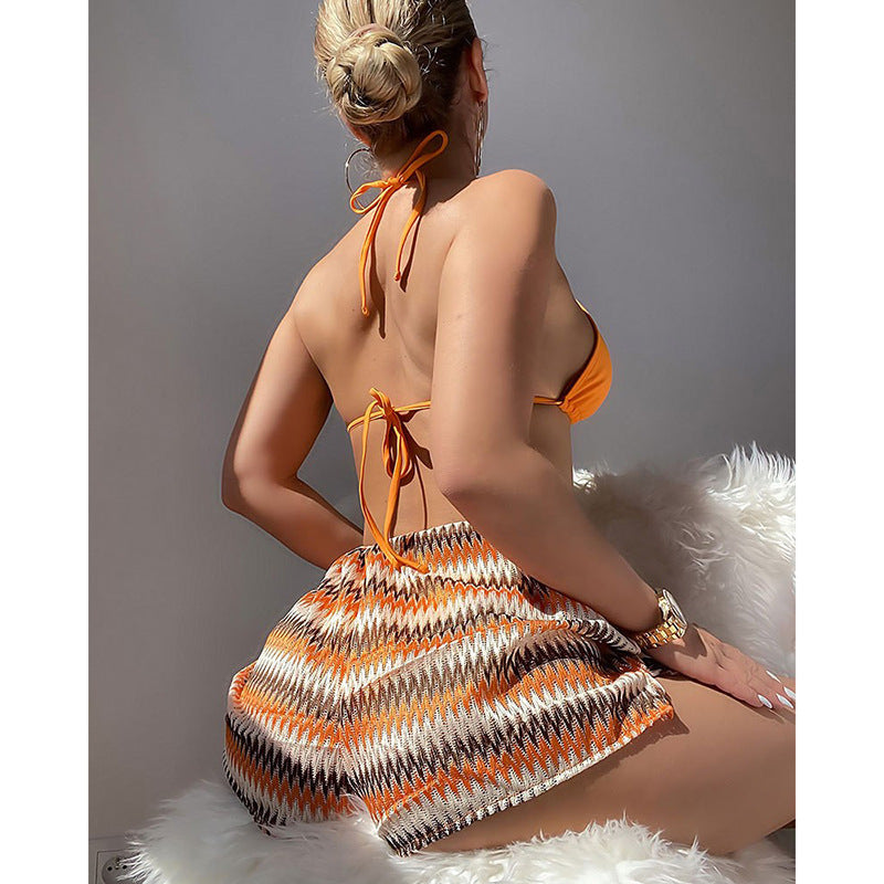 Damen Badeanzug mit modischen Push-Up Triangel-Bügel und lässigen Shorts R&B