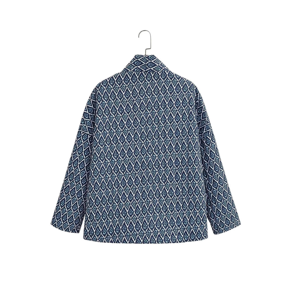 Damen Kimono-Jacke mit elegantem Muster und lockerer Passform R&B