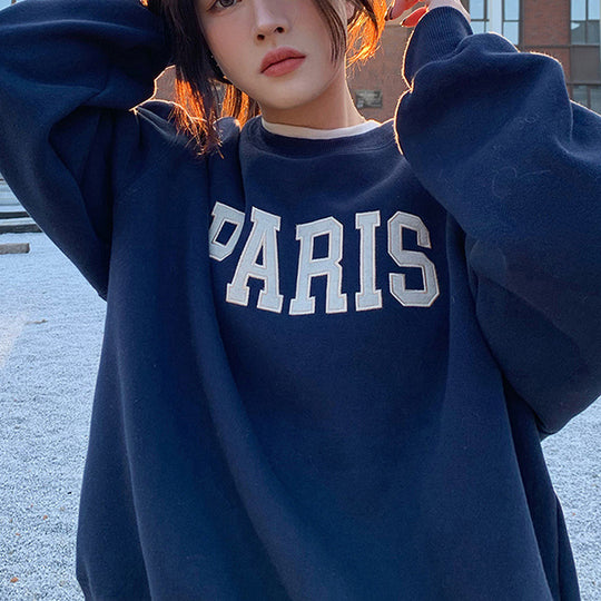 Damen lässiger Sweatshirt mit markantem Schriftzug R&B