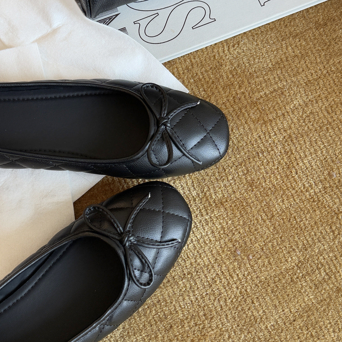 Damen Bequeme Ballerinas mit hochwertiger Stepp-Optik und dekorativer Schleife R&B