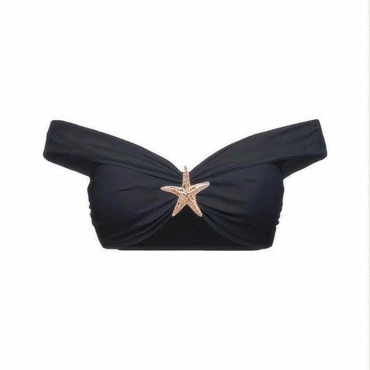 Damen Bikini-Set mit eleganter Wickelrock-Optik und modischem Stern-Applikation R&B