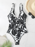 Damen Einteiler Badeanzug mit floralem Design R&B