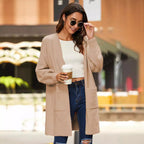 Damen Langer Strickcardigan mit weichem Griff und praktischen Taschen R&B