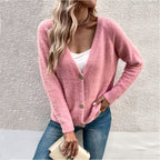 Damen Weicher Strickcardigan mit eleganten Knopfdetails und lässigem Schnitt R&B