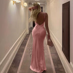 Damen Maxikleid mit raffinierten Trägern und elegantem V-Ausschnitt R&B