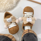 Damen Trendige Sneakers mit verspielten Knüpfdetails und kuscheligem Innenfutter