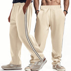 Herren nan lockere Sweat-Jogginghose mit elastischem Bund, seitlichen Doppelstreifen und weichem Baumwollmix R&B
