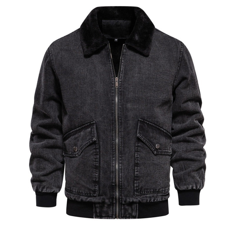 Herren Jeansjacke mit Fleecefutter und praktischen Taschen R&B