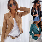 Damen Bikerjacke mit enganliegendem Schnitt und dekorativen Druckknöpfen R&B