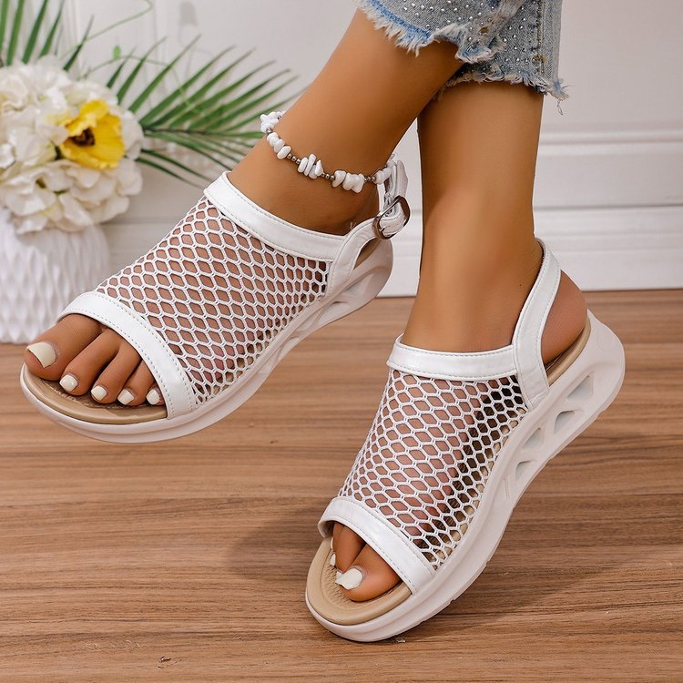 Damen Atmungsaktive Mesh-Sandaletten mit verstellbarem Riemendesign und komfortablem Fußbett R&B
