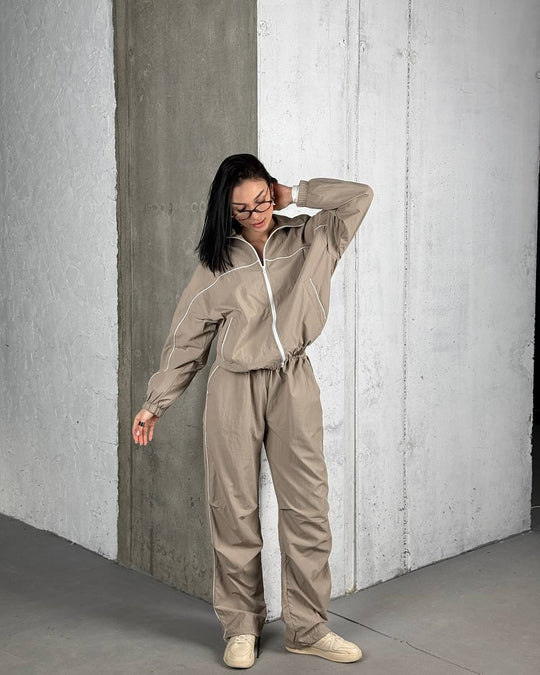 Damen sportliches Freizeit-Set mit atmungsaktiven Stoffen und elastischem Bund R&B