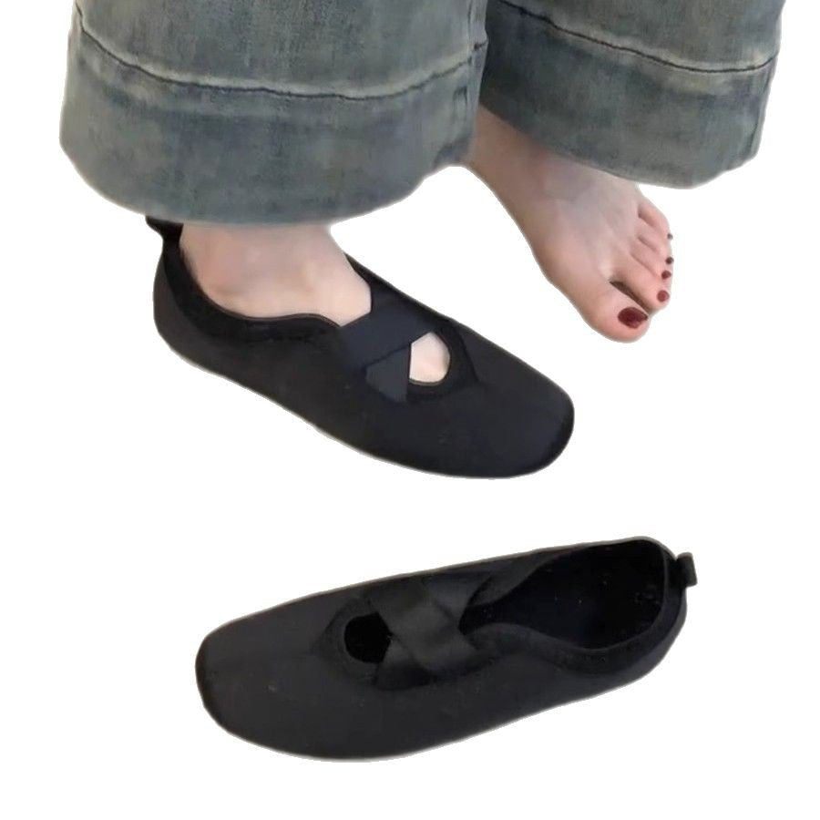 Damen elegante Ballerinas mit kreuzendem Riemen und komfortablem Fußbett R&B