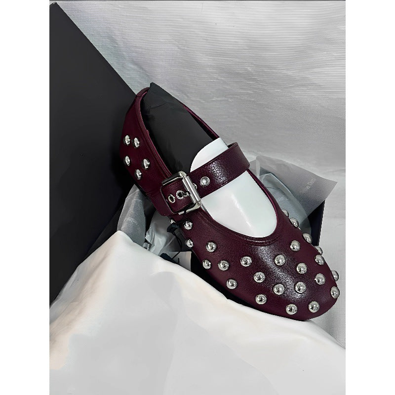 Damen Ballerinas mit dekorativen Metallic-Nieten R&B