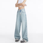 Damen weite Jeans im lässigen Stil mit hohem Bund und komfortablem Schnitt R&B