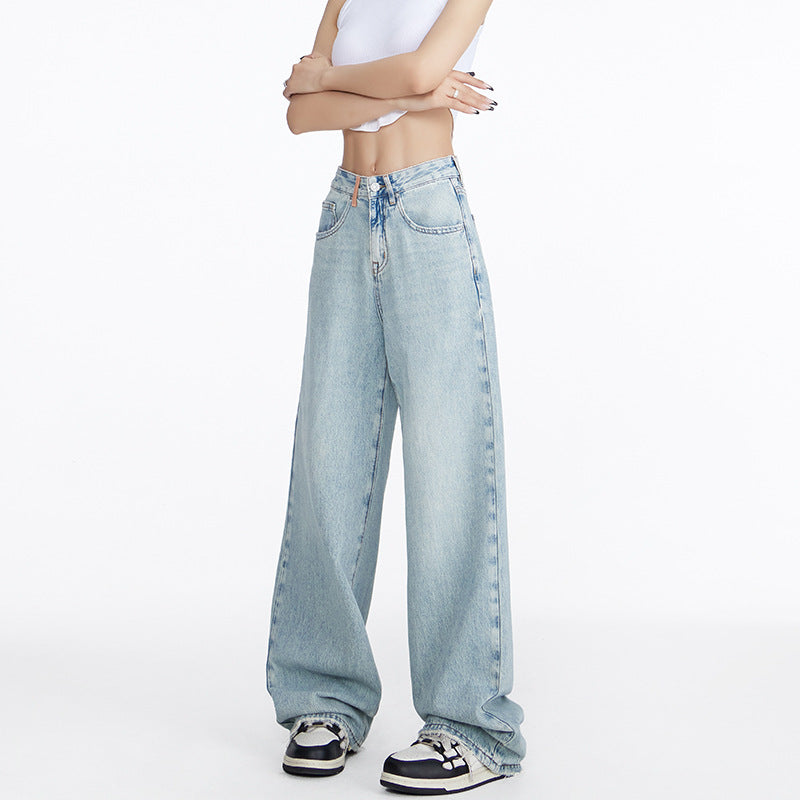 Damen weite Jeans im lässigen Stil mit hohem Bund und komfortablem Schnitt R&B