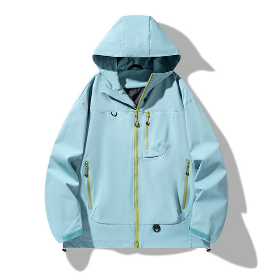 Herren technische Outdoor-Jacke mit Gewebe und verstellbarem Kapuzensystem R&B