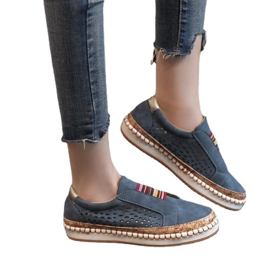 Damen Slip-On Sneakers mit atmungsaktivem Obermaterial und Jute-Detail R&B