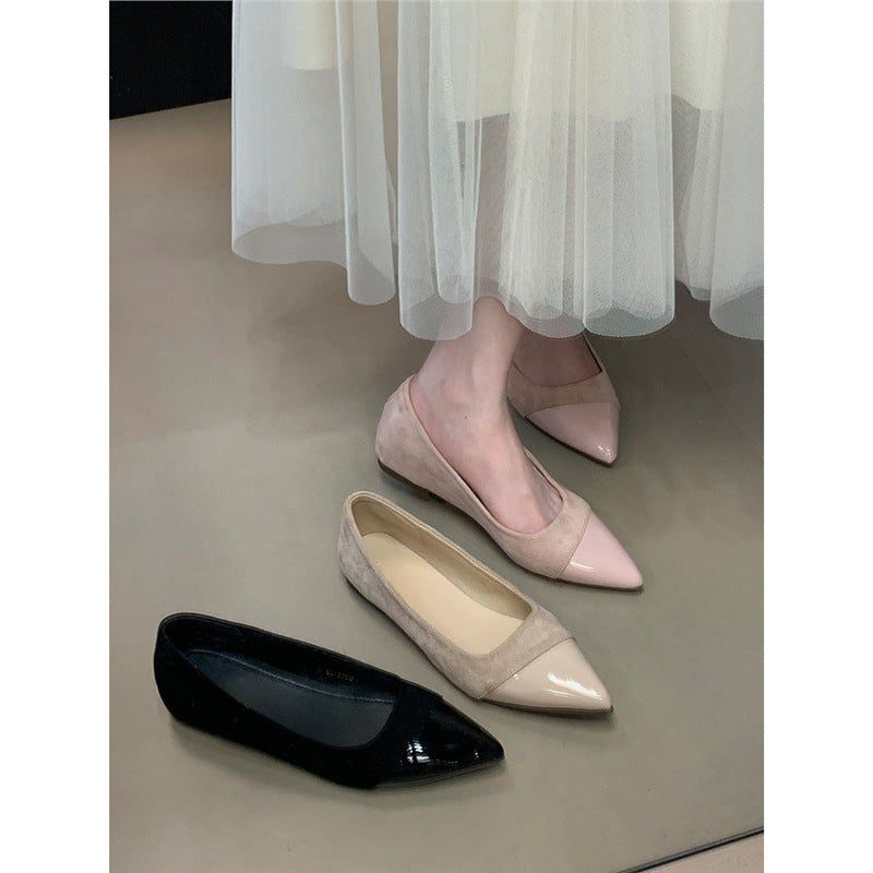 Damen spitze Ballerinas mit elegantem Velvet-Obermaterial R&B