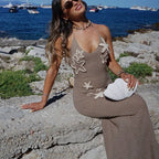 Damen sommerliches Häkelkleid mit maritimem Sternenmuster R&B