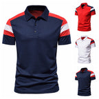 Herren Poloshirt mit modernem Farbblockdesign und atmungsaktiver Baumwollmischung
