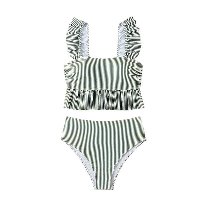 Damen Bikinis mit Rüschendetails und elastischem High-Waist-Schnitt R&B
