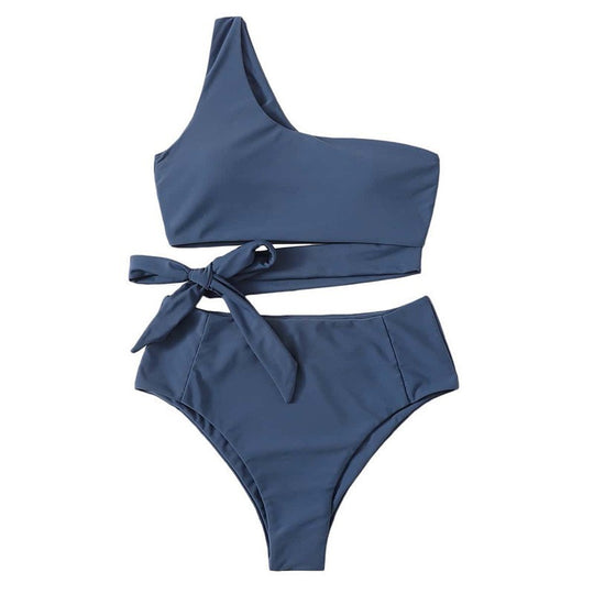 Damen Einseitiger Bikini mit trendigem Wickel-Design R&B