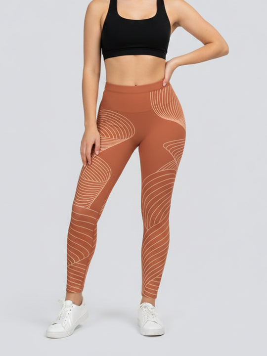 Damen Sportleggings mit stylischem Sternen-Design und hohem Bund R&B