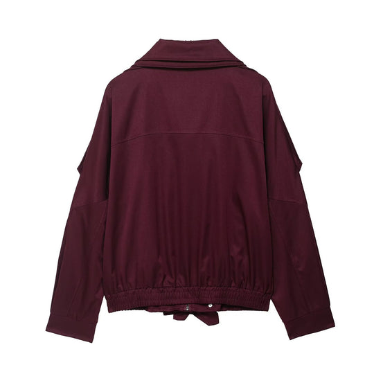 Damen modische Übergangsjacke mit seitlichem Reißverschluss und taillierbarem Kordelzug R&B